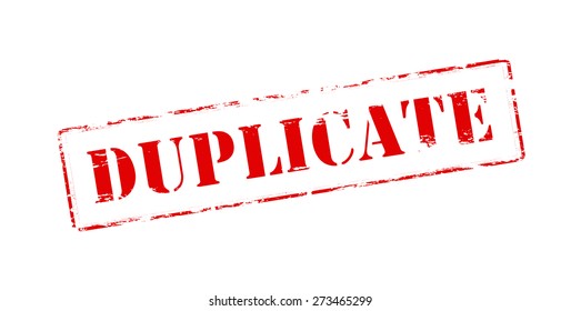 Rubber stamp with word duplicate inside, vector illustration