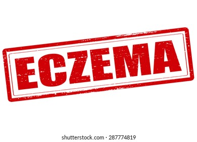 Rubber stamp with word eczema inside, vector illustration