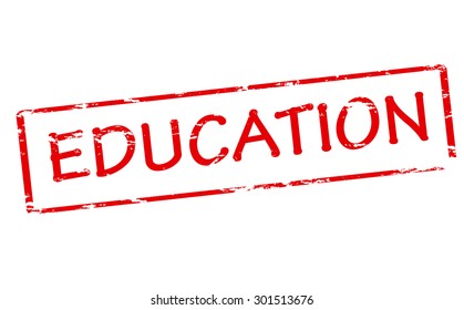 Rubber stamp with word education inside, vector illustration