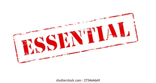 Rubber stamp with word essential inside, vector illustration