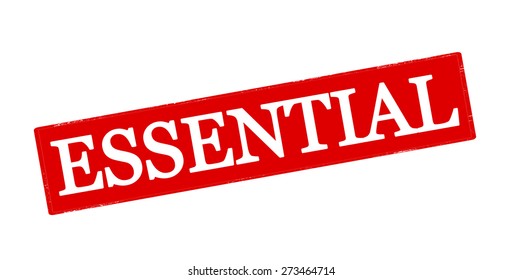 Rubber stamp with word essential inside, vector illustration