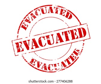 Rubber stamp with word evacuated inside, vector illustration