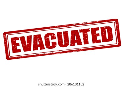 Rubber stamp with word evacuated inside, vector illustration