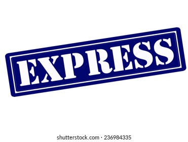 Rubber stamp with word express inside, vector illustration