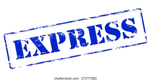 Rubber stamp with word express inside, vector illustration