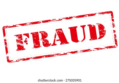 Rubber stamp with word fraud inside, vector illustration