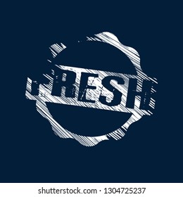 Rubber stamp with word fresh inside.Grunge fresh emblem, label, badge, logo, seal. grunge stamp.Designed for your web site design, logo, app, UI
