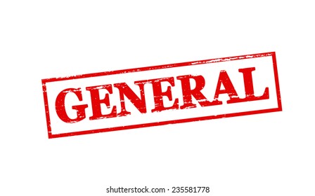 Rubber stamp with word general inside, vector illustration