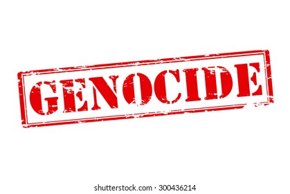 Rubber stamp with word genocide inside, vector illustration