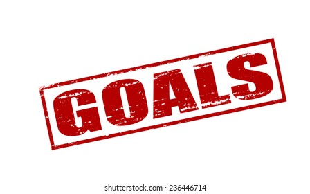 Rubber stamp with word goals inside, vector illustration