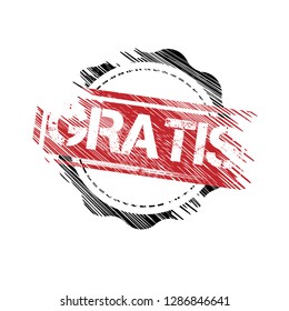 Rubber stamp with word gratis inside.Grunge gratis emblem, label, badge, logo, seal. grunge stamp.Designed for your web site design, logo, app, UI