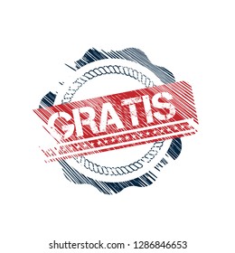 Rubber stamp with word gratis inside.Grunge gratis emblem, label, badge, logo, seal. grunge stamp.Designed for your web site design, logo, app, UI