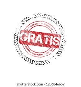 Rubber stamp with word gratis inside.Grunge gratis emblem, label, badge, logo, seal. grunge stamp.Designed for your web site design, logo, app, UI