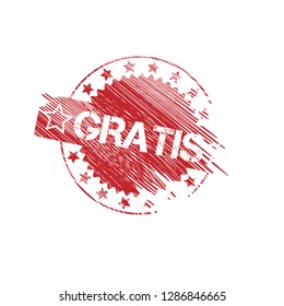 Rubber stamp with word gratis inside.Grunge gratis emblem, label, badge, logo, seal. grunge stamp.Designed for your web site design, logo, app, UI