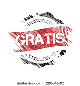 Rubber stamp with word gratis inside.Grunge gratis emblem, label, badge, logo, seal. grunge stamp.Designed for your web site design, logo, app, UI