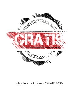 Rubber stamp with word gratis inside.Grunge gratis emblem, label, badge, logo, seal. grunge stamp.Designed for your web site design, logo, app, UI