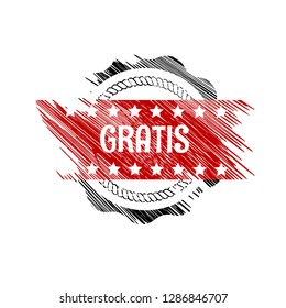 Rubber stamp with word gratis inside.Grunge gratis emblem, label, badge, logo, seal. grunge stamp.Designed for your web site design, logo, app, UI