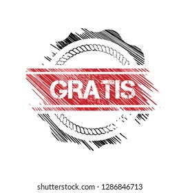 Rubber stamp with word gratis inside.Grunge gratis emblem, label, badge, logo, seal. grunge stamp.Designed for your web site design, logo, app, UI