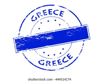 Rubber stamp with word Greece inside, vector illustration
