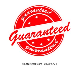 Rubber stamp with word guaranteed inside, vector illustration