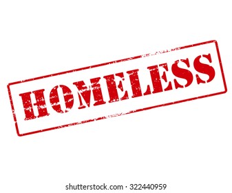 Rubber stamp with word homeless inside, vector illustration