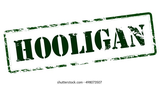 Rubber stamp with word hooligan inside, vector illustration