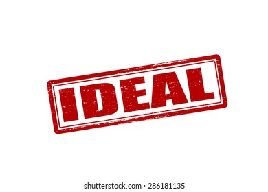 Rubber stamp with word ideal inside, vector illustration