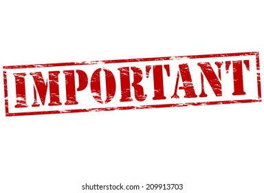 Rubber stamp with word important inside, vector illustration