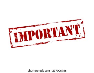 Rubber stamp with word important inside, vector illustration