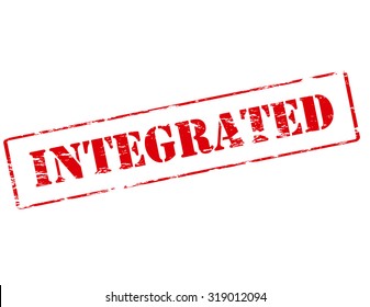 Rubber stamp with word integrated inside, vector illustration