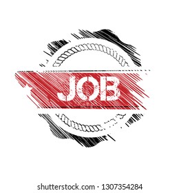 Rubber stamp with word job inside.Grunge job emblem, label, badge, logo, seal. job grunge stamp.Designed for your web site design, logo, app, UI
