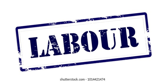 Rubber stamp with word labour inside, vector illustration