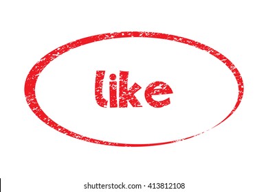 Rubber Stamp with word like. Red stamp have porous and rough isolated on white background. For make a mark or design your product using a stamp or seal. Easy to change color.