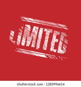 Rubber stamp with word limited inside.Grunge limited label, badge, logo, seal.limited grunge stamp.Designed for your web site design, logo, app, UI