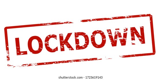 Rubber stamp with word lockdown inside, vector illustration