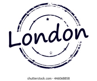 Rubber stamp with word London inside, vector illustration