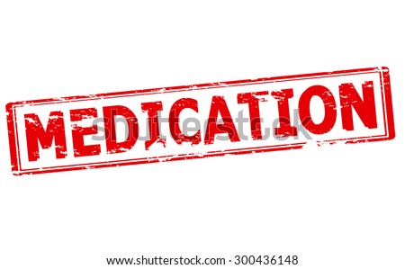 Rubber stamp with word medication inside, vector illustration