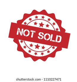 Rubber stamp with word not sold, vector illustration