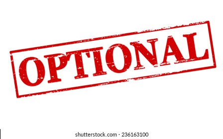 Rubber stamp with word optional inside, vector illustration