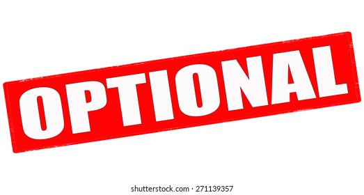 Rubber stamp with word optional inside, vector illustration