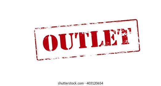 Rubber stamp with word outlet inside, vector illustration