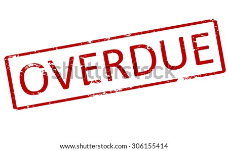 Rubber stamp with word overdue inside, vector illustration