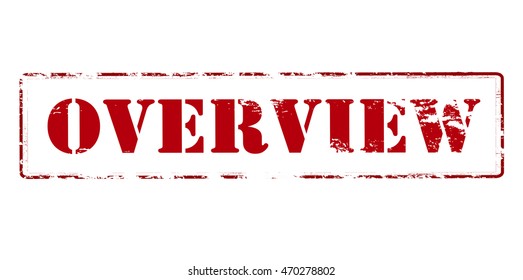 Rubber stamp with word overview inside, vector illustration