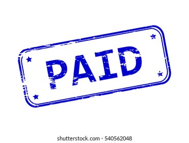 Rubber stamp with the word paid isolated from the background, vector illustration.