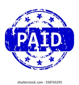 Rubber stamp with the word paid isolated from the background, vector illustration.