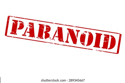 Rubber stamp with word paranoid inside, vector illustration