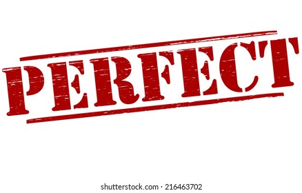 Rubber stamp with word perfect inside, vector illustration