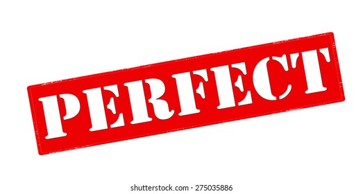 Rubber stamp with word perfect inside, vector illustration
