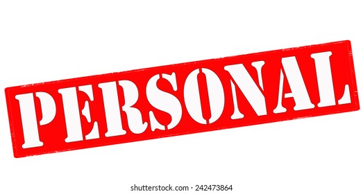 Rubber stamp with word personal inside, vector illustration