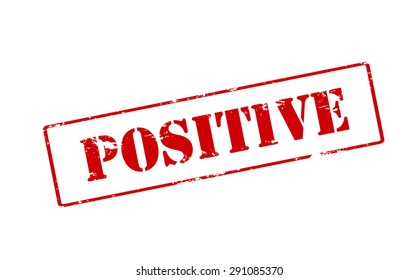 Rubber stamp with word positive inside, vector illustration